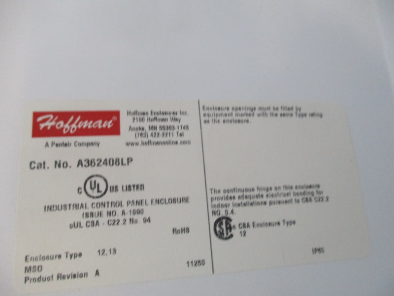 HOFFMAN A362408LP NSMP