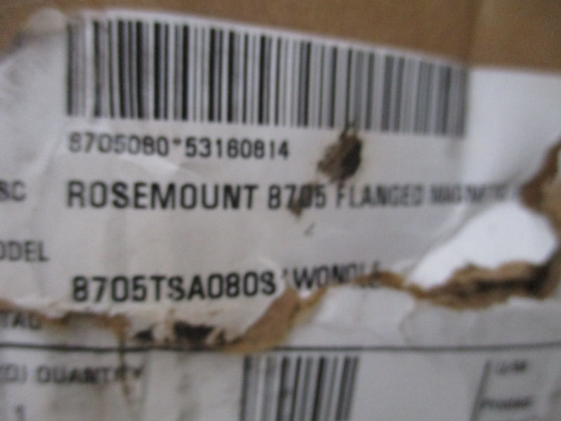 ROSEMOUNT FLOW TUBE 8705TSA080S1W0N0L1  40VDC 0.5A 275PSI NSMP