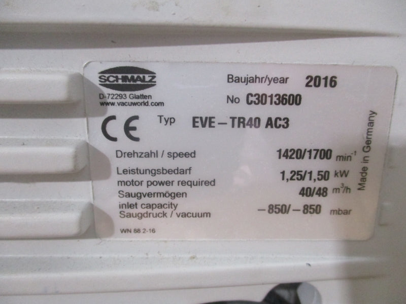 SCHMALZ EVE-TR40AC3 190-290/330-500V 6.9-5.7/4.0-3.3A NSMP