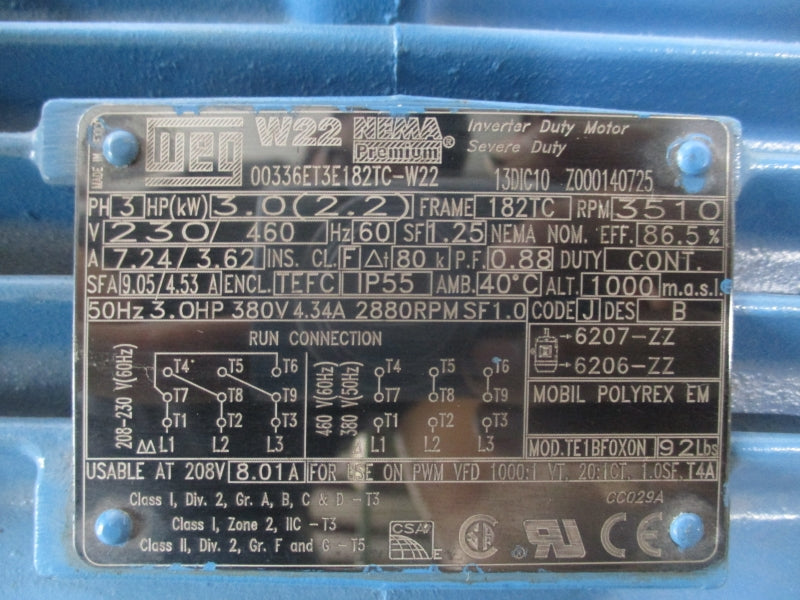 INNOMAG TBMAG,A1 1.5X1X6 230/460V 7.24/3.62A 300PSI NSNP
