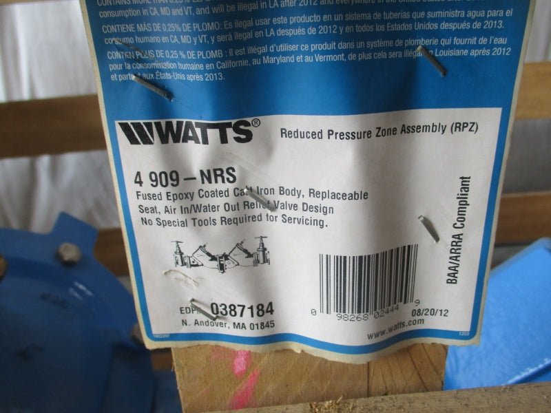 WATTS 909-NRS 4 175PSI 4" NSMP