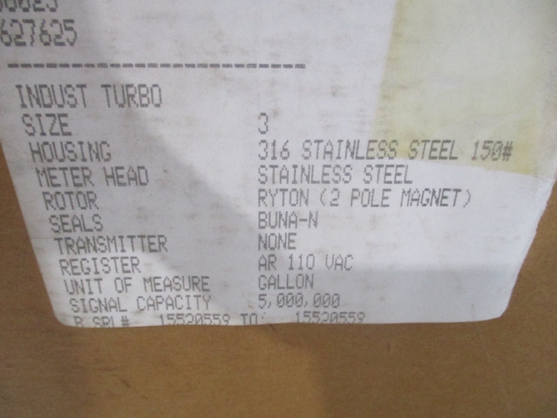 BADGER METER 3" STAINLESS 150# AR 56681-995 110VAC 7A NSMP