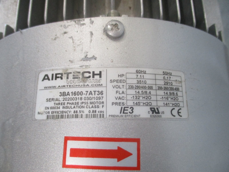 AIRTECH VACUUM 3BA1600-7AT36 230-290/400-500V 14.5/8.4A NSNP