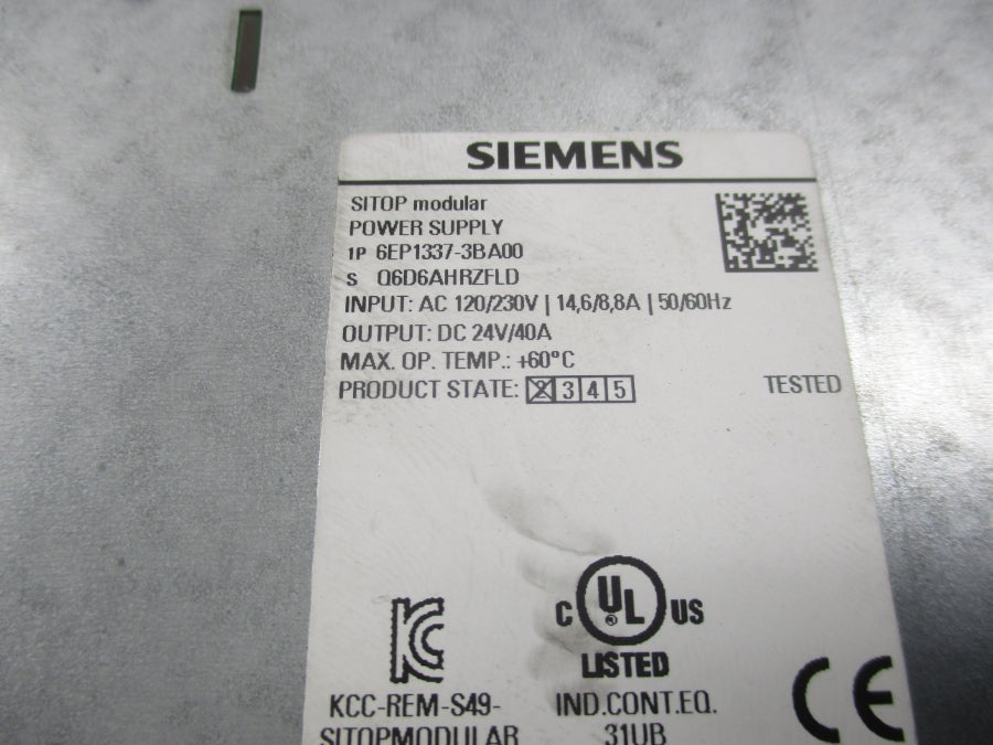 SIEMENS 6EP1337-3BA00 120/230V 14.6/8.8A NSNP