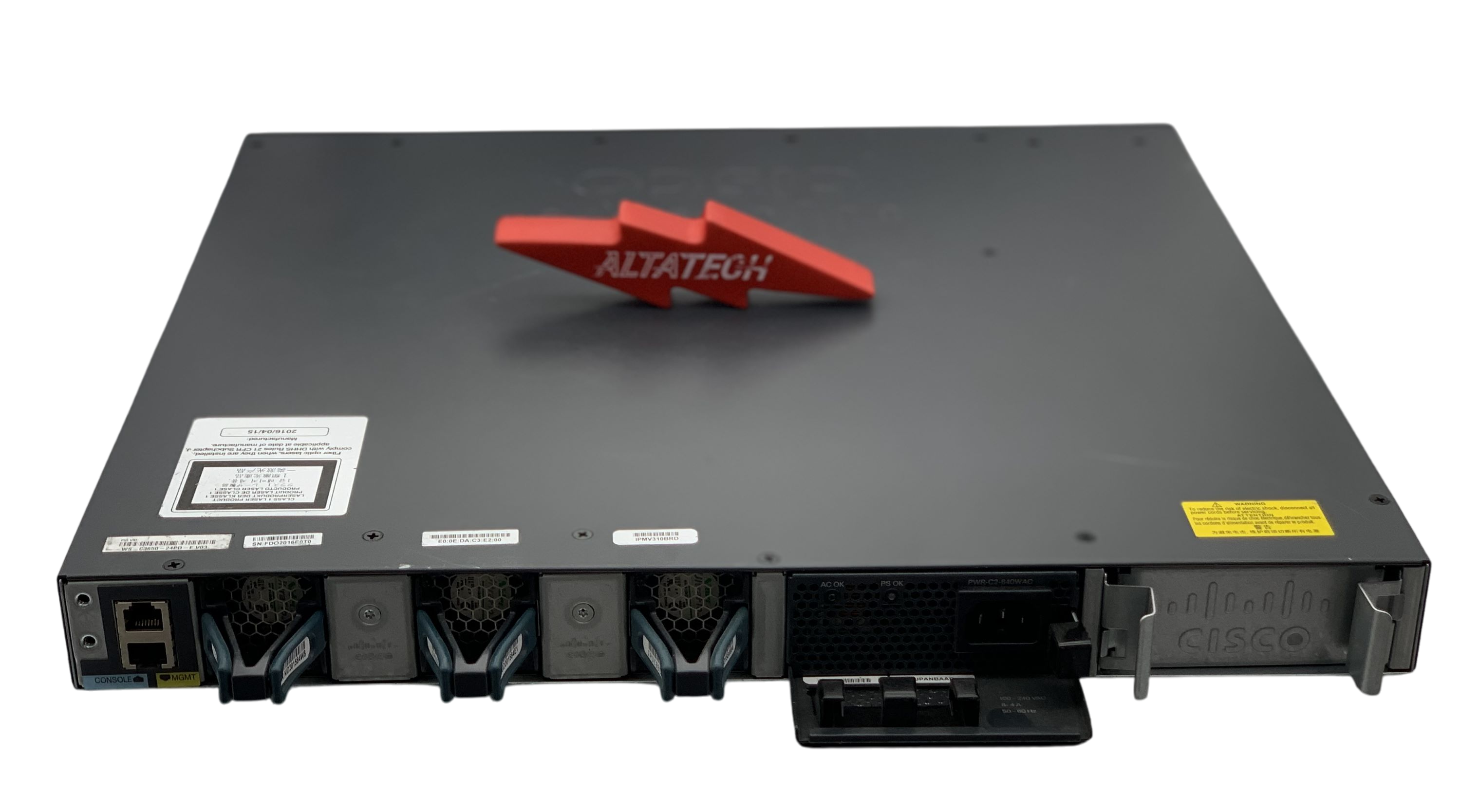 Cisco WS-C3650-24PD-E Catalyst 3650 24 Port PoE 2x10G Uplink IP Servic