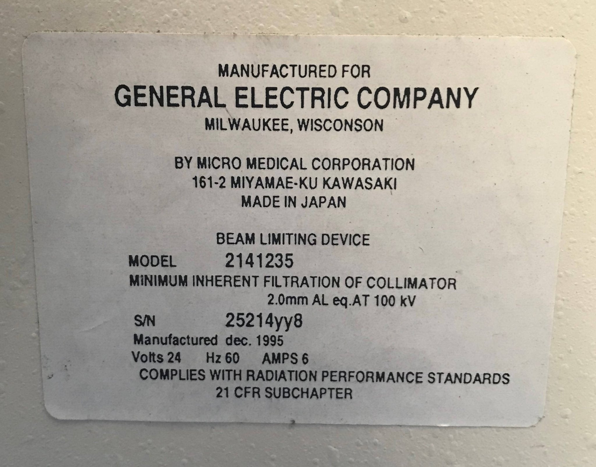 Collimator (2141235 GE