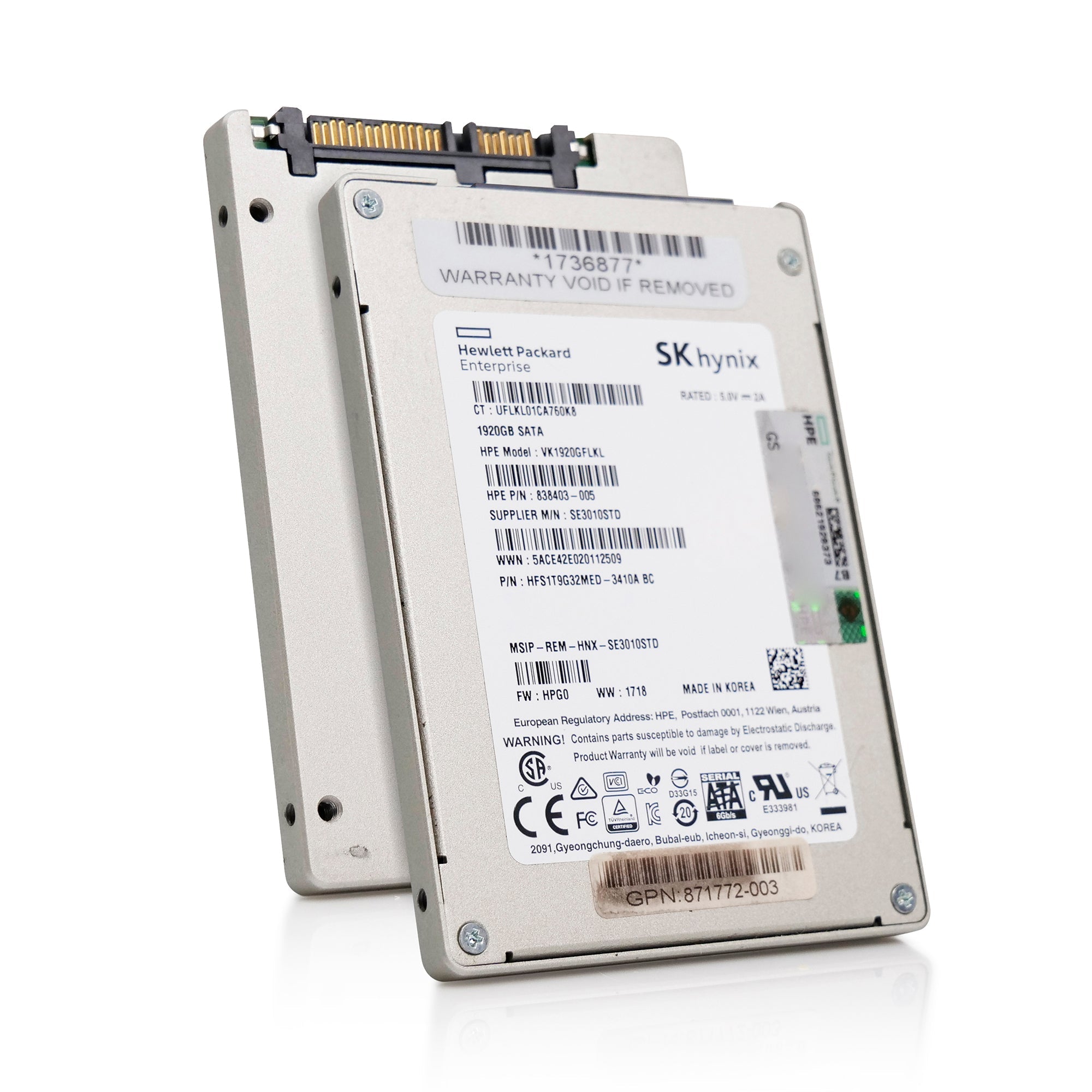 HP VK1920GFLKL 1.92TB SATA 6Gb/s 3D TLC 2.5in Solid State Drive