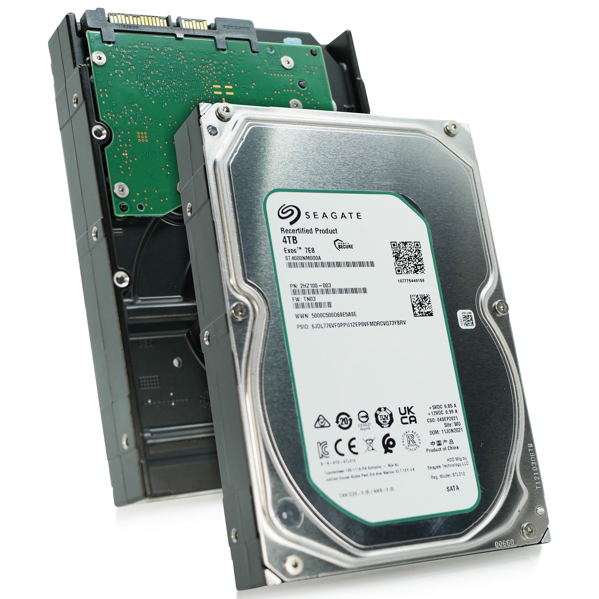 Seagate Exos 7E8 ST4000NM000A 4TB 7.2K RPM SATA 6Gb/s 512n 3.5in Recertified Hard Drive