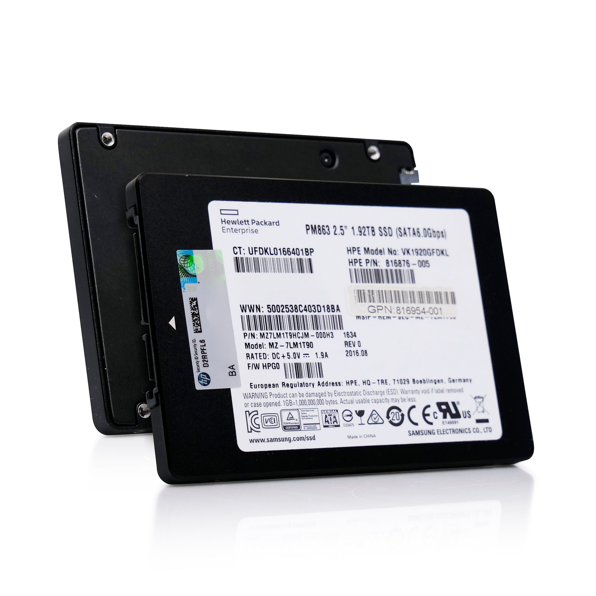 HP VK1920GFDKL 1.92TB SATA 6Gb/s 3D TLC 2.5in Recertified Solid State Drive
