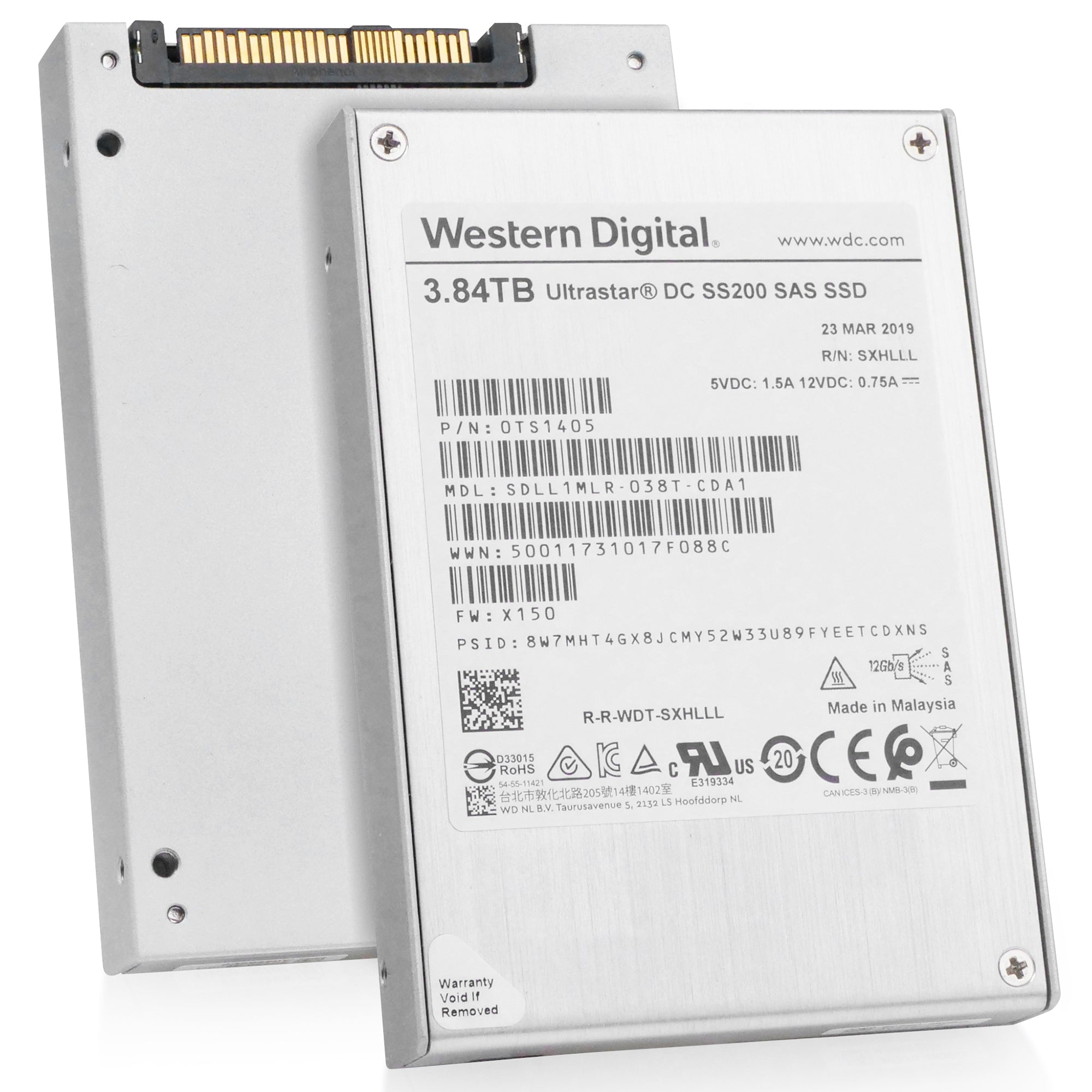 Western Digital Ultrastar DC SS200 0TS1405 3.84TB 1 DWPD SAS 12Gb/s MLC 2.5in Refurbished SSD
