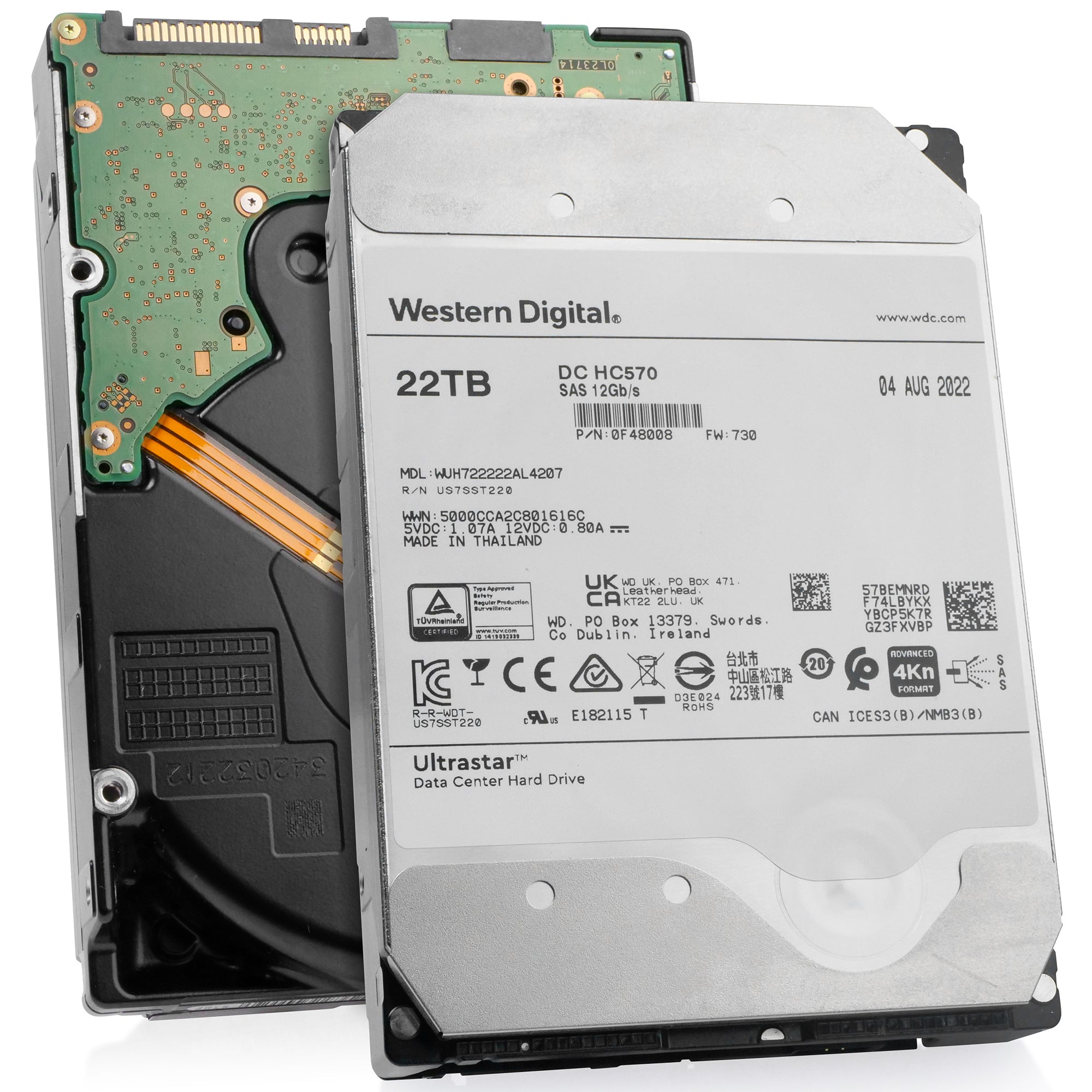 Western Digital Ultrastar DC HC570 WUH722222AL4207 0F48008 22TB 7.2K RPM SAS 12Gb/s 4Kn 3.5in Refurbished HDD