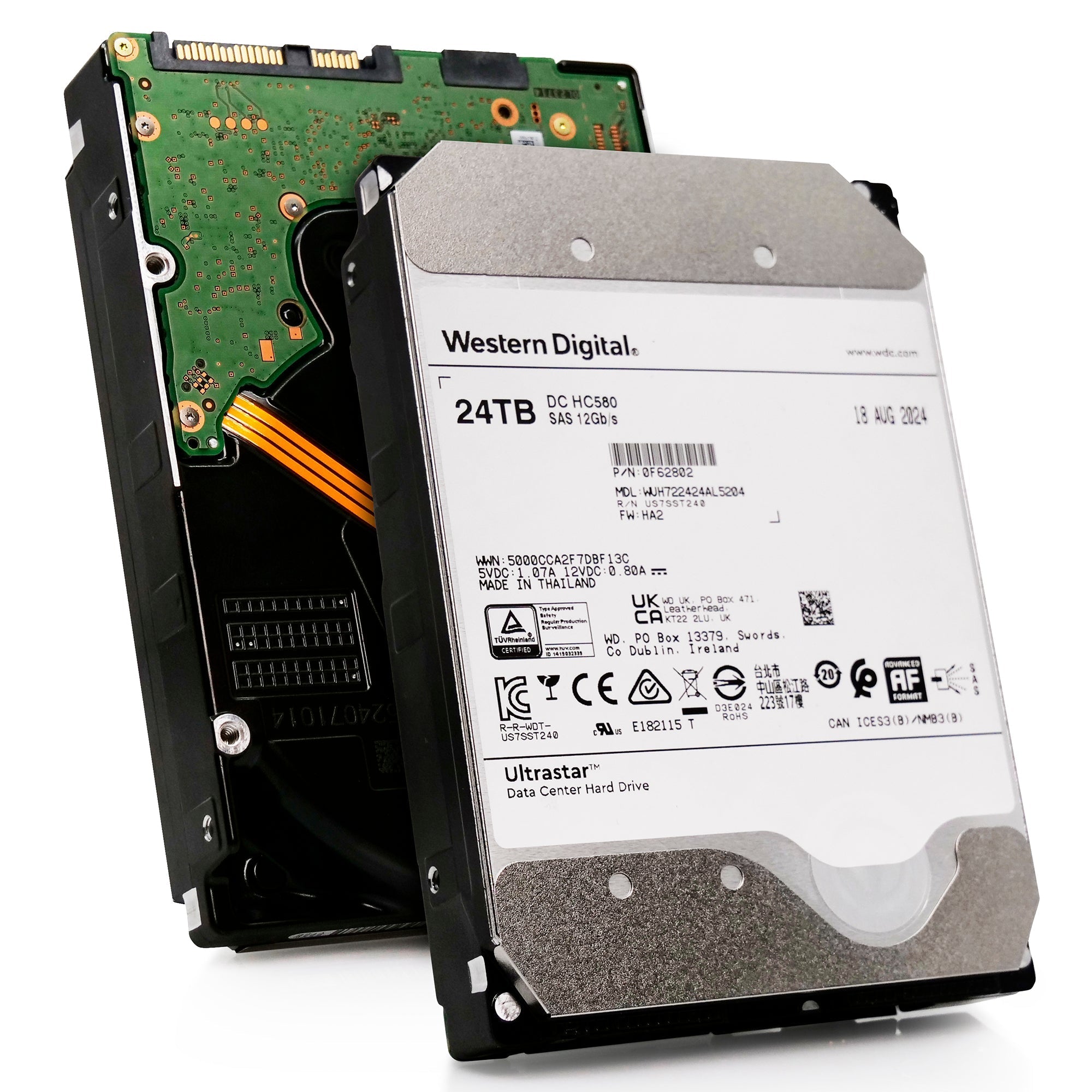 Western Digital Ultrastar DC HC580 WUH722424AL5204 0F62802 24TB 7.2K RPM SAS 12Gb/s 512e 3.5in Hard Drive