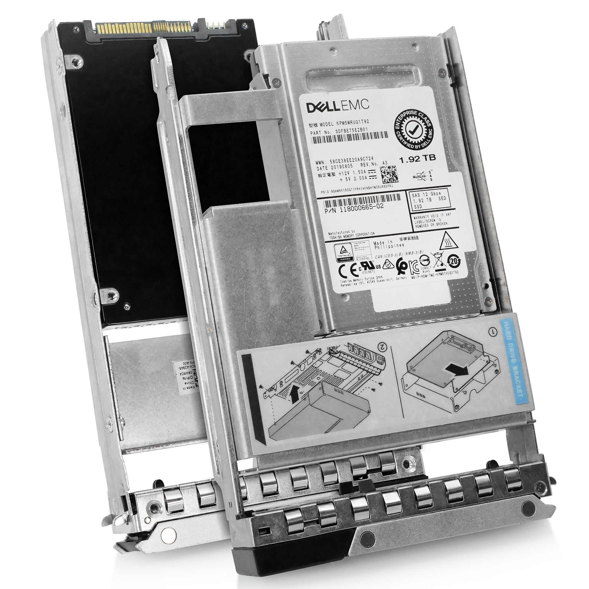Dell G14 118000665-02 1.92TB 1 DWPD SAS 12Gb/s 3D TLC Hybrid 3.5in Recertified Solid State Drive