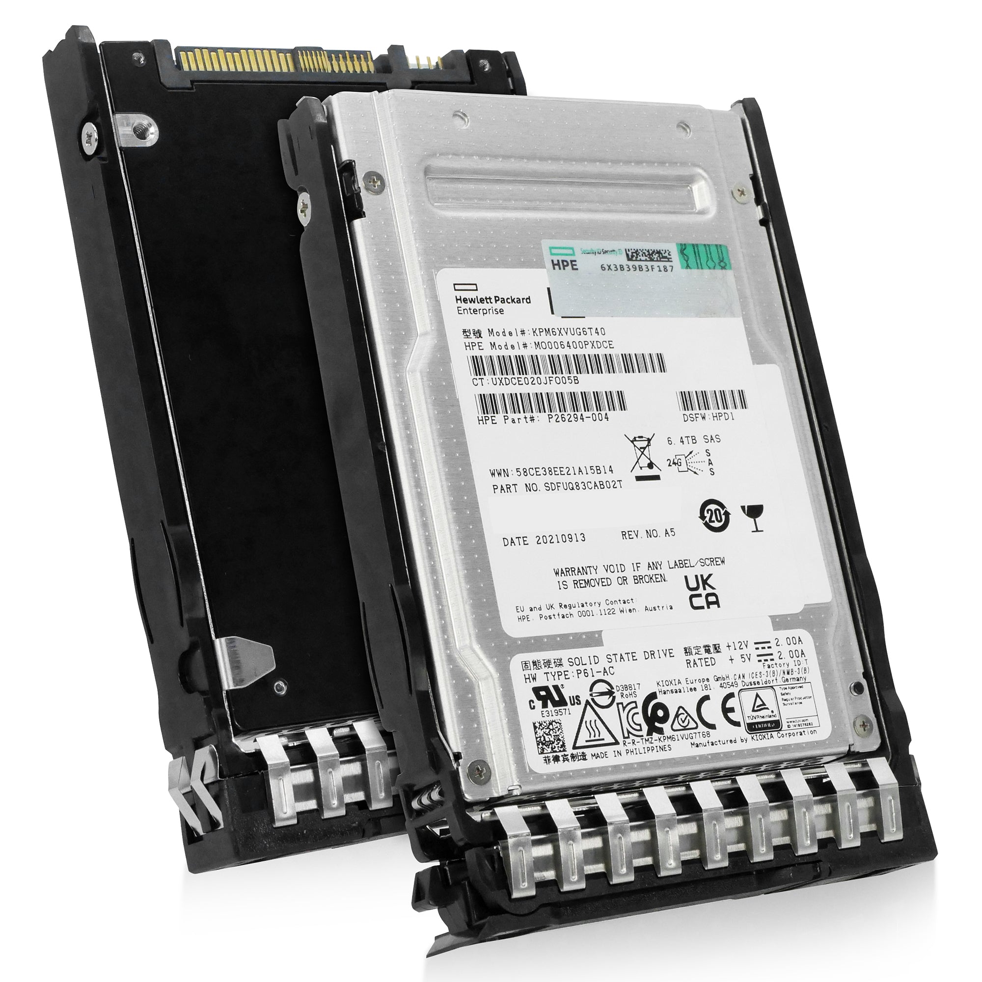 HP Generation 11 MO006400PXDCE P26294-004 6.4TB 3 DWPD SAS-4 24Gb/s 3D TLC 2.5in Recertified Solid State Drive