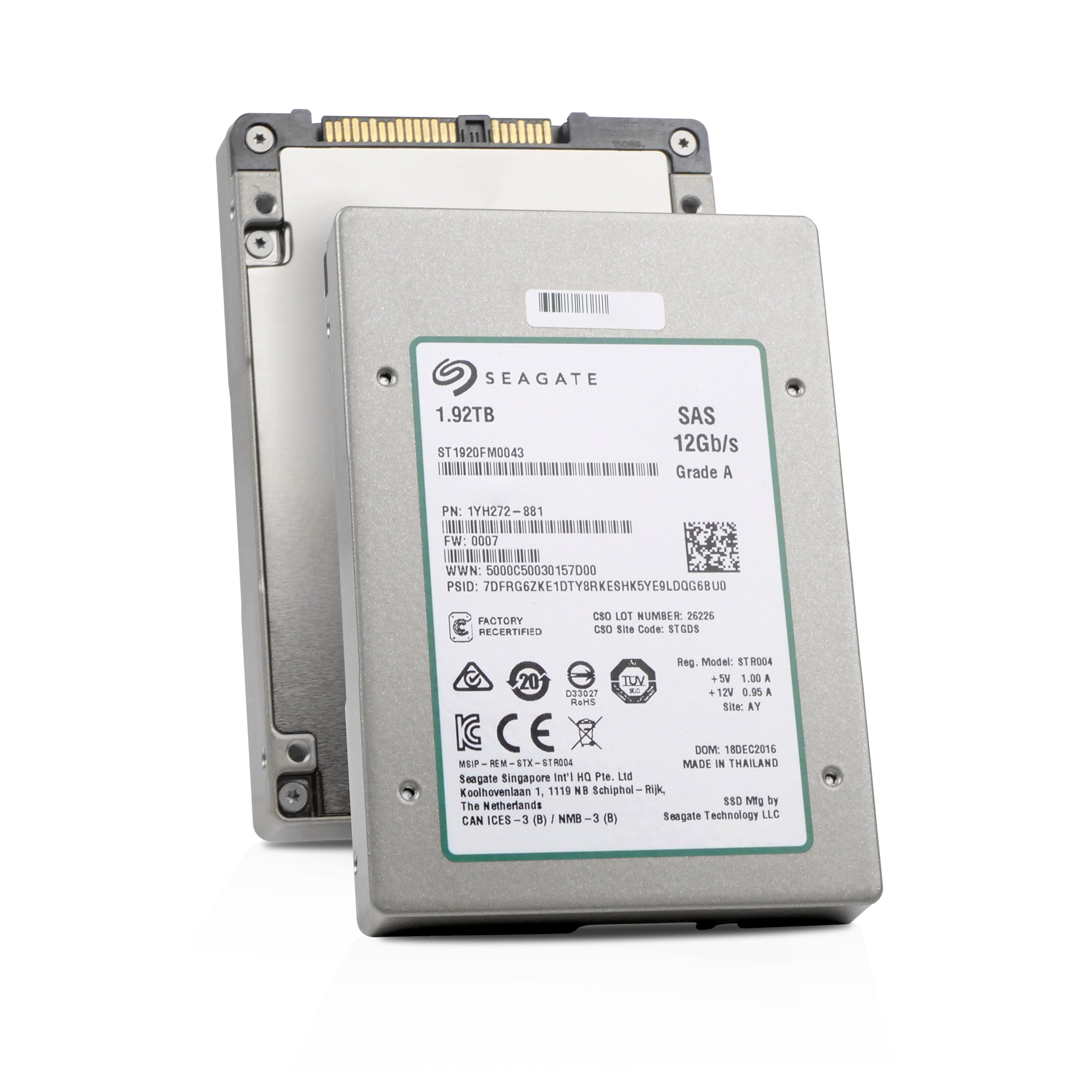Seagate Nytro 1200.2 ST1920FM0043 1920GB 1 DWPD SAS 12Gb/s eMLC 2.5in Recertified SSD