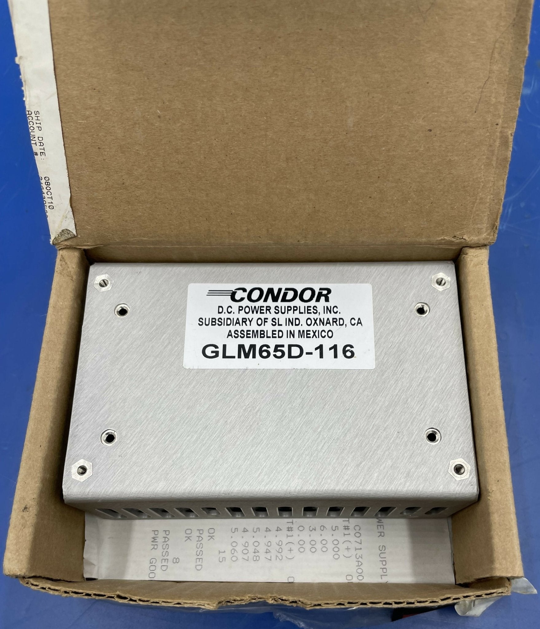 CONDOR POWER SUPPLY AC/DC ROHS (5122505/GLM65d-116GE