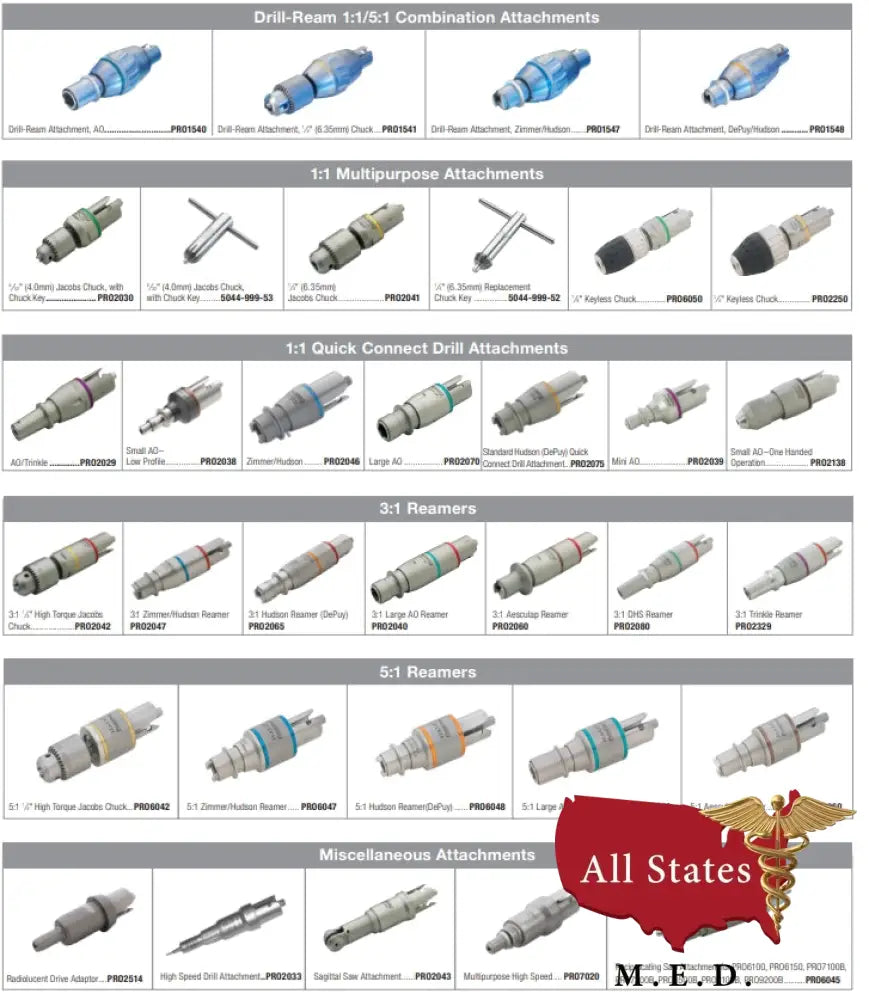 CONMED HALL PRO2075 POWERPRO HUDSON DRILL ATTACHMENT