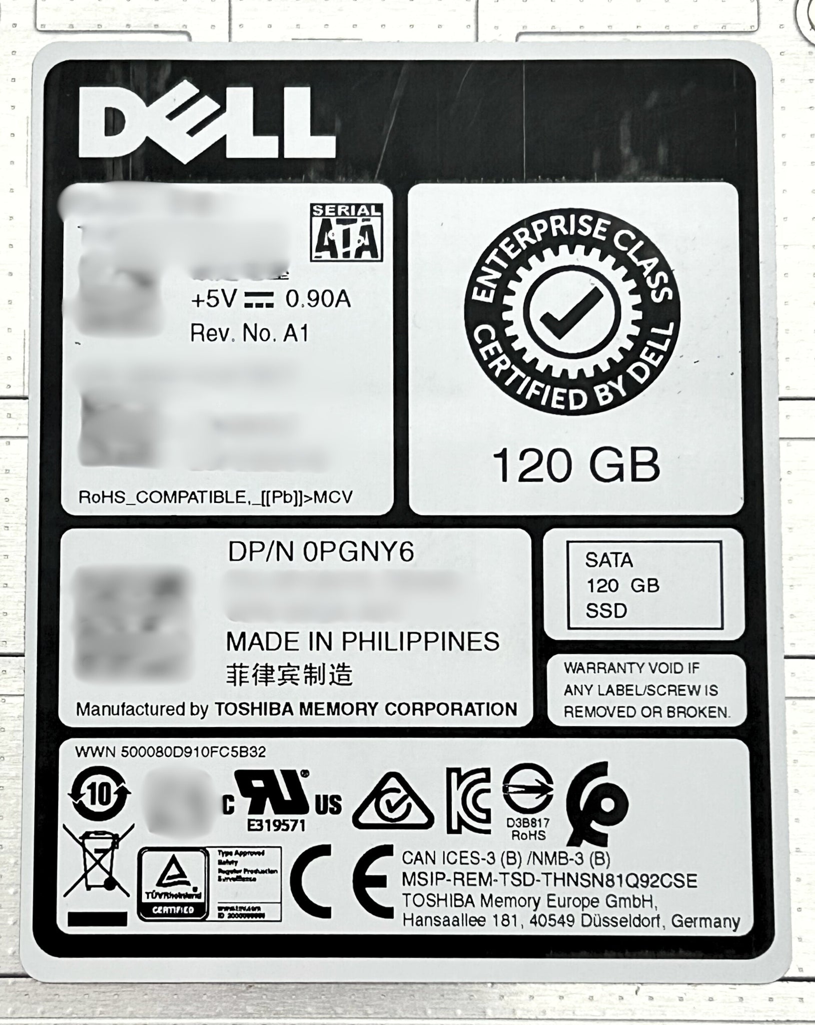 Dell 0PGNY6 120GB SSD SATA 2.5 6G