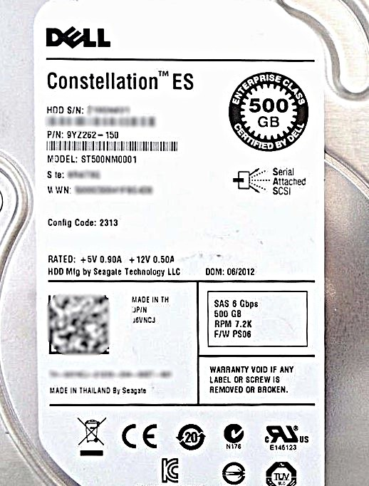 Dell 6VNCJ 500GB 7.2K SAS 3.5" 6G