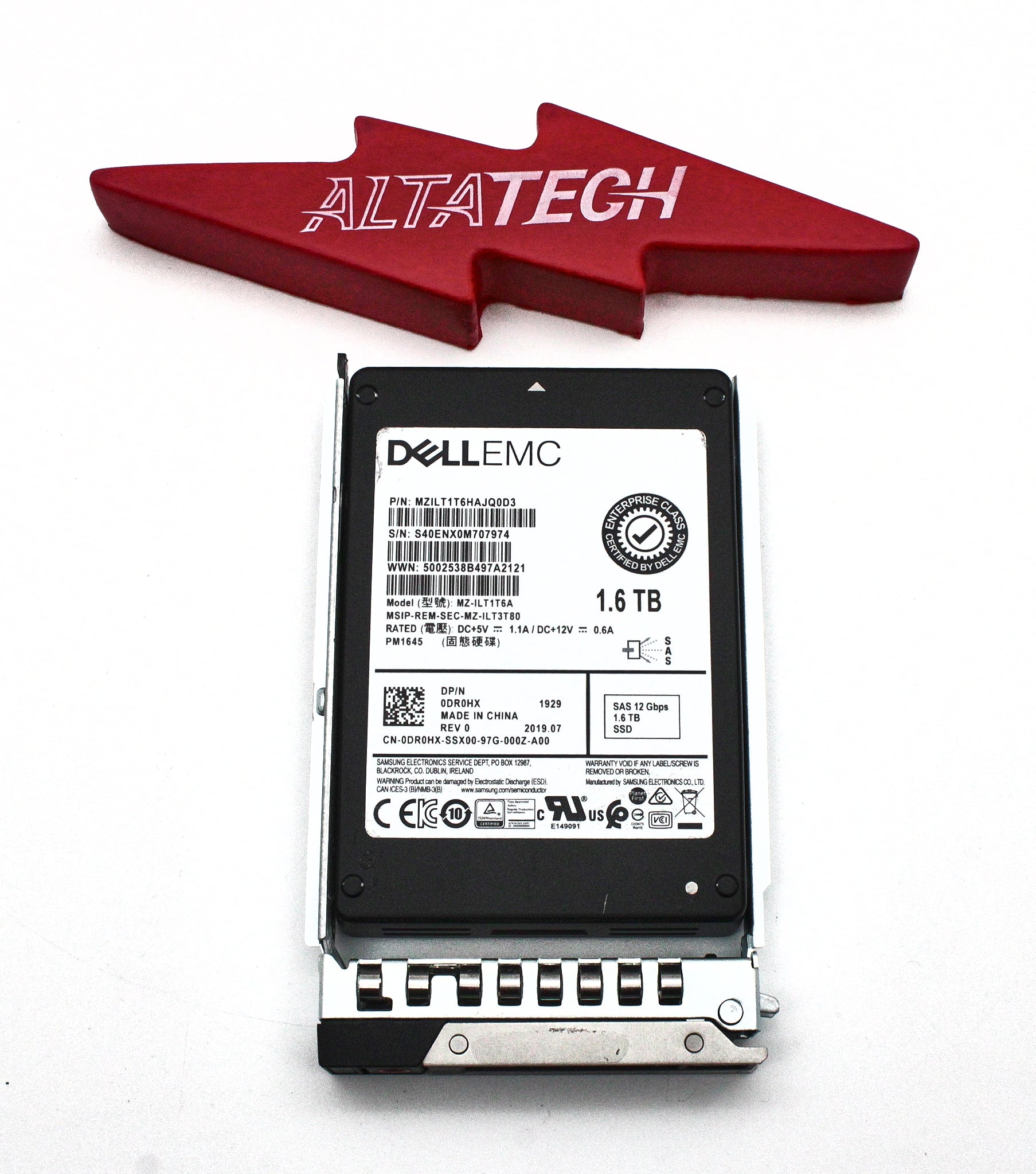Dell DR0HX 1.6TB SSD SAS 2.5 12G MU PM1645 MZIILT1T9HAJQ0D3/MZ-ILT1T6A
