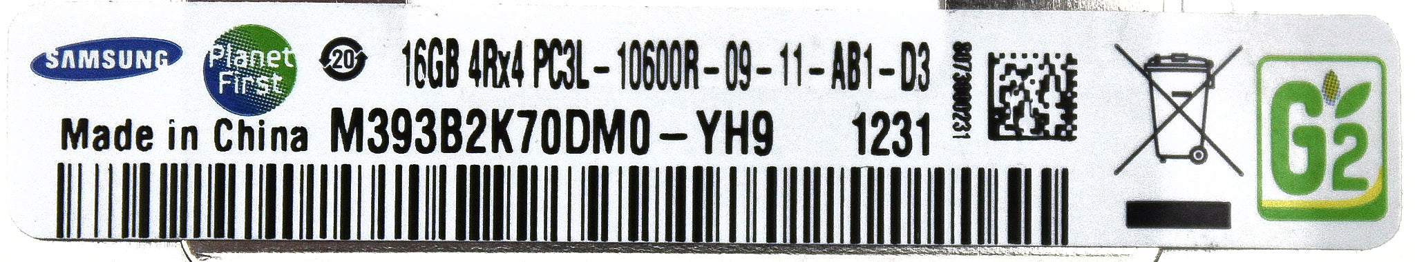 Dell M393B2K70DM0-YH9 16GB PC3L-10600R DDR3-1333 4RX4 ECC