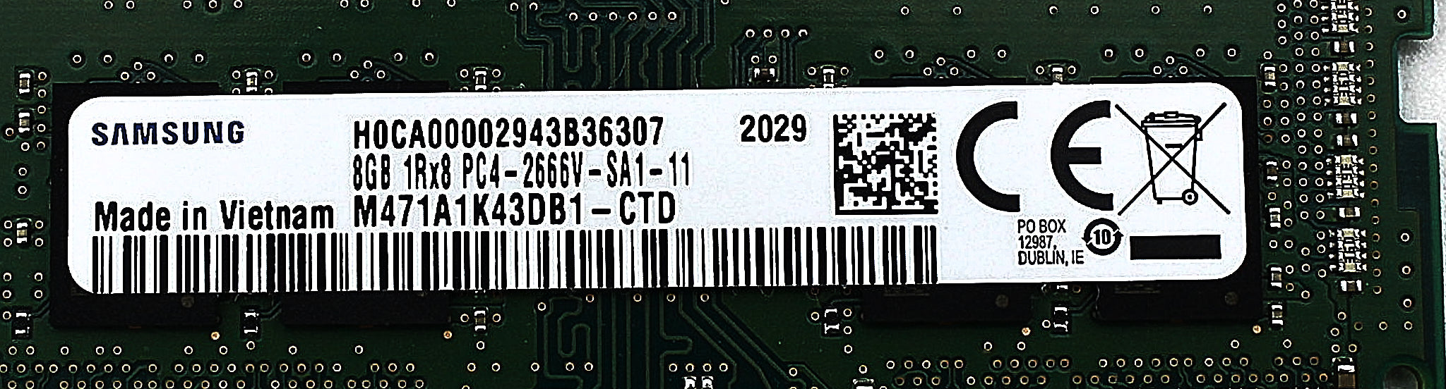Dell M471A1K43DB1-CTD 8GB PC4-21300S DDR4-2666V 1RX8 N-ECC SODIMM