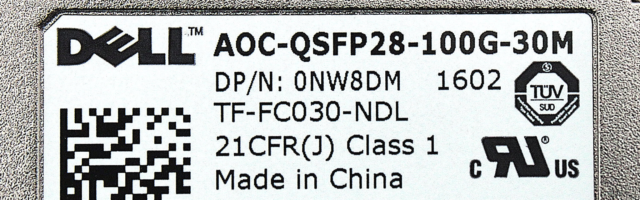 Dell NW8DM 100GB QSFP28 TO QSFP28 AOC CBL