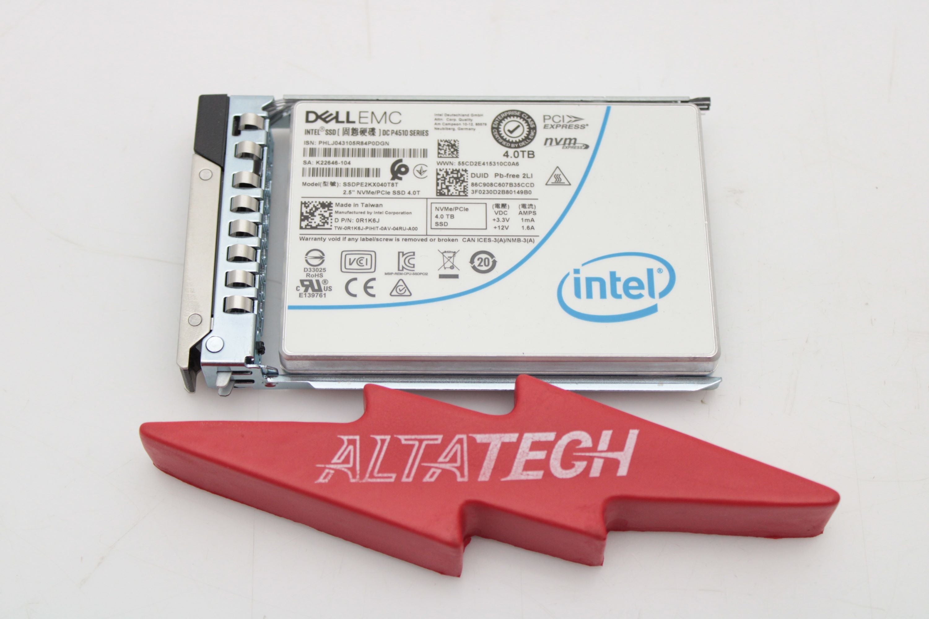 Dell R1K6J 4TB SSD NVME PCIE 2.5  U.2 RI P4510