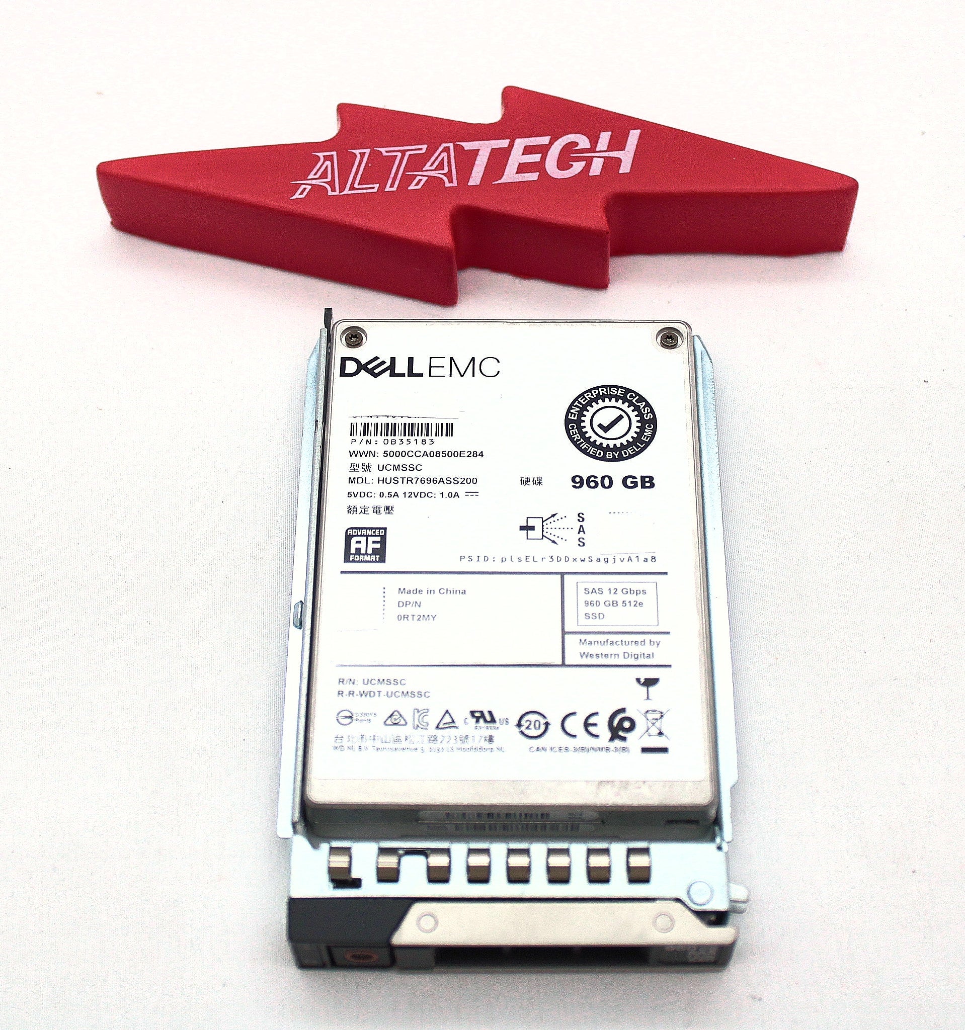Dell RT2MY 60GB SSD SAS 2.5 12G RI HUSTR7696ASS200 / 0B35183 G14 TRAY