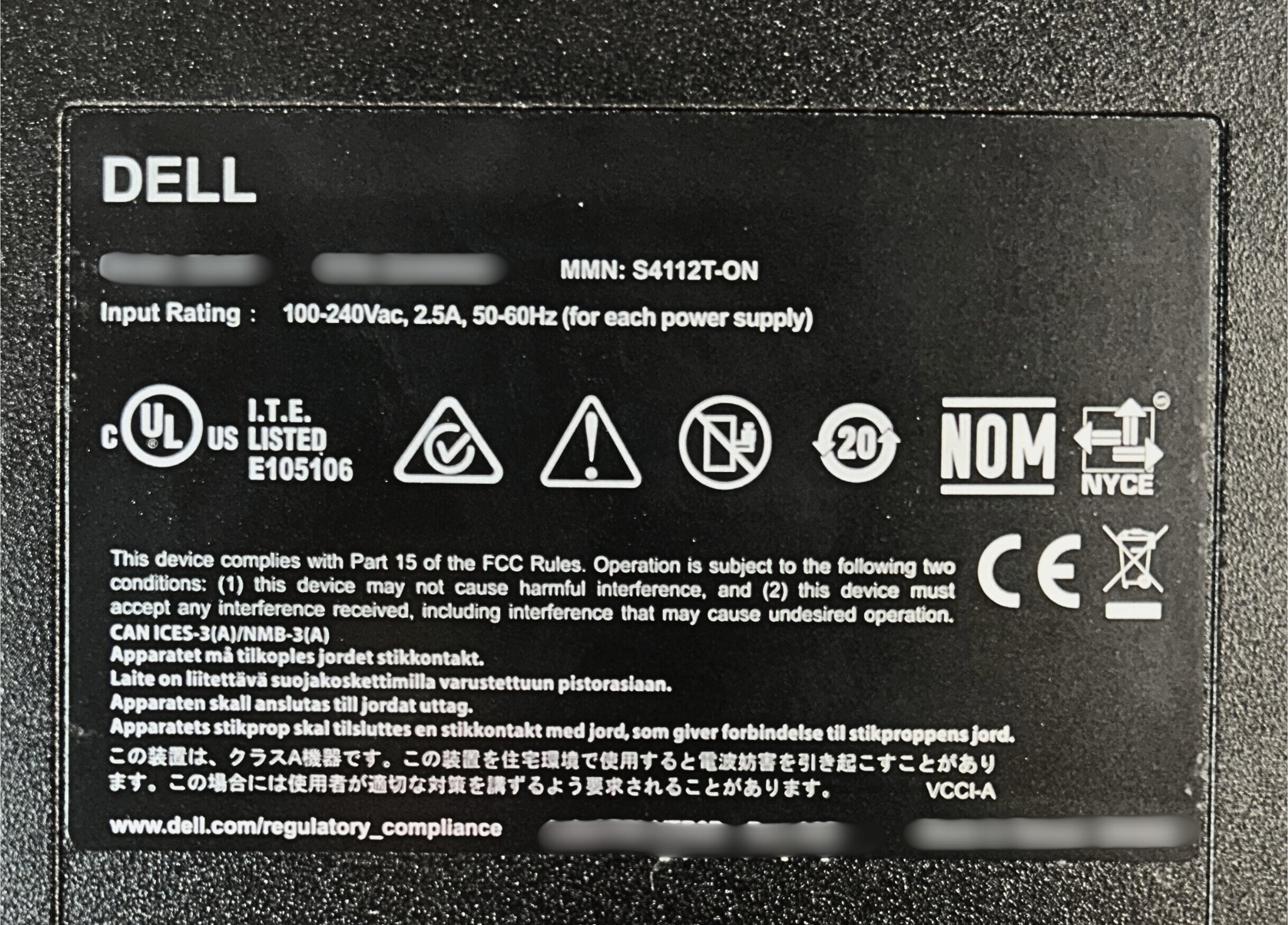 Dell S4112T-ON 12-Port 10G-T 3x 40G-SFP28 Uplink OS10 Network Managed
