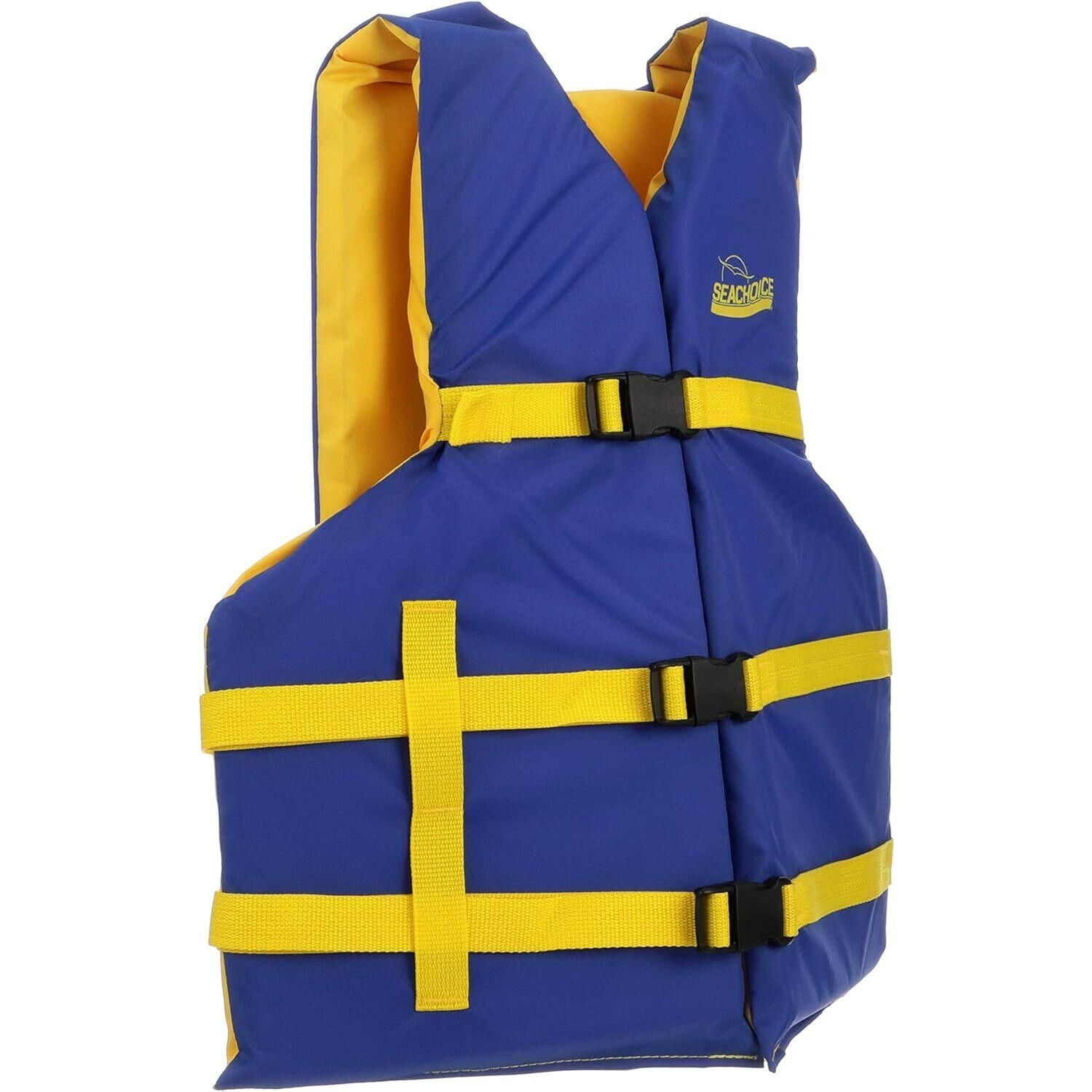 Seachoice 86220 Deluxe General Purpose Life Vest Blue/Yellow, Adult Universal