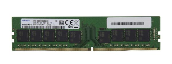 M391A4G43MB1-CTDQ - Samsung 32GB 2666MHz DDR4 PC4-21300 ECC Unbuffered CL19 288-Pin DIMM 1.2V Dual Rank Memory Module