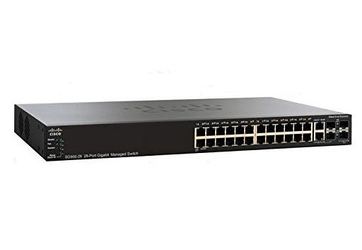 SG350-28-K9 - Cisco 350 Series 24-Ports 10/100/1000BASE-T Ethernet Layer 2 Rack-mountable Managed Network Switch with 4-Ports SFP