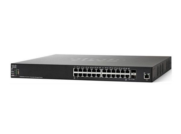 SG350X-24MP-K9 - Cisco 350X Series 24-Ports 10/100/1000BASE-T PoE+ Layer 3 Rack-mountable Managed Stackable Switch with 4-Ports SFP+
