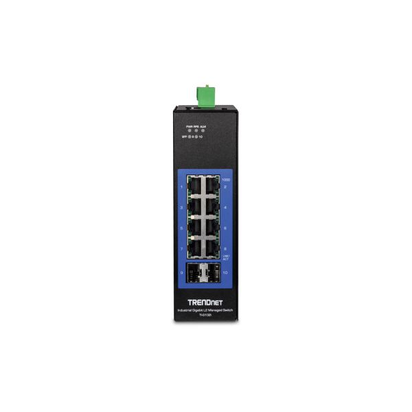 TI-G102i - TRENDnet Industrial Gigabit 8-Ports 1000BASE-T Ethernet Layer 2 DIN Rail-mountable Managed Network Switch with 2-Ports SFP