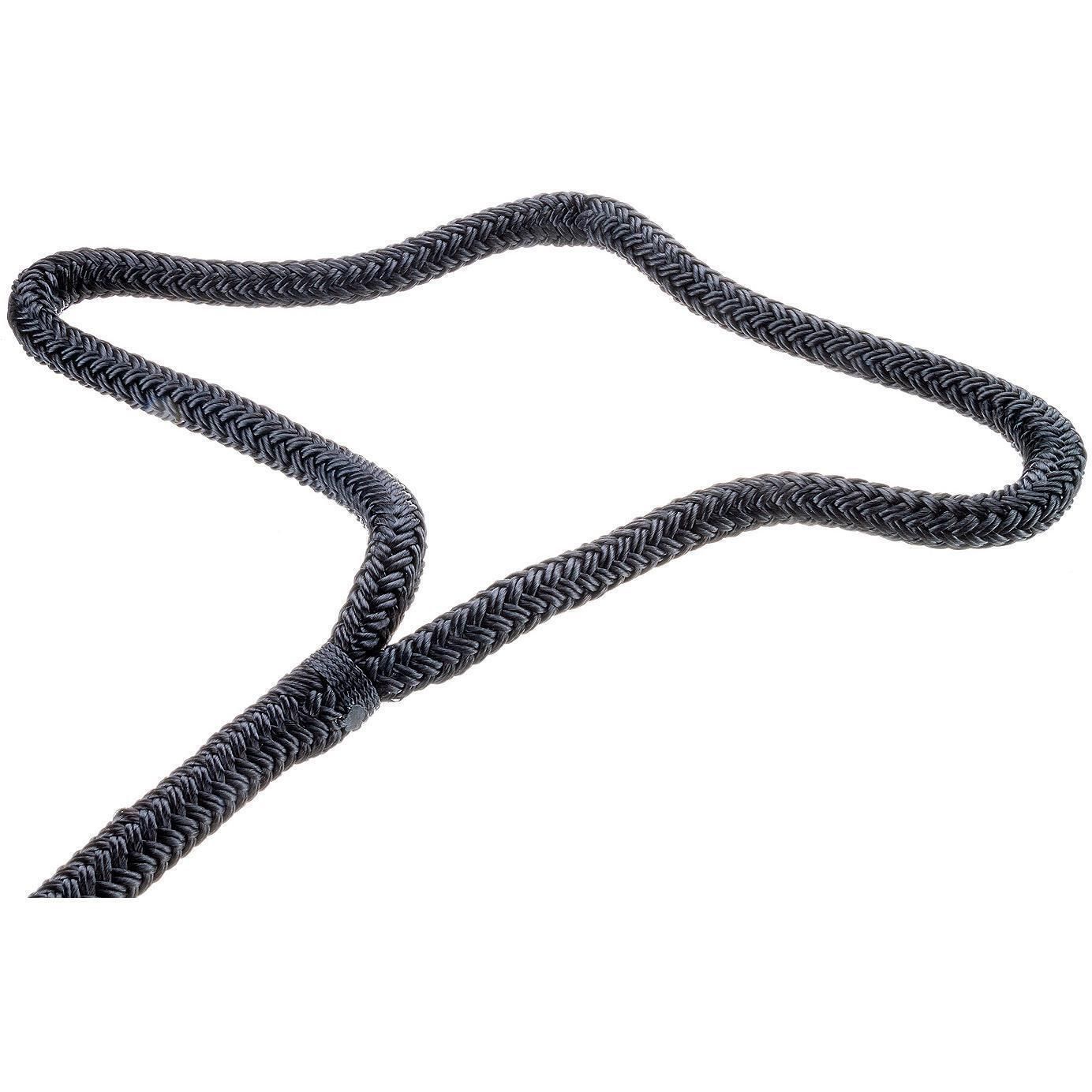 Seachoice Double-Braid Nylon Dock Line w/ Eye Splice, Pre-Shrunk, Heat Stabilized, 1/2 In. X 25 Ft., Black