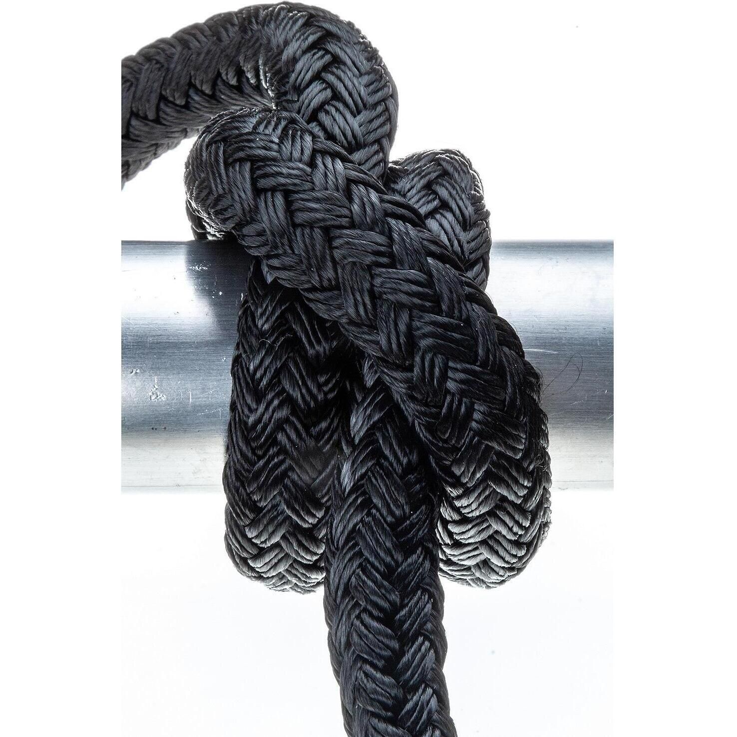 Seachoice Double-Braid Nylon Dock Line w/ Eye Splice, Pre-Shrunk, Heat Stabilized, 5/8 In. X 35 Ft., Black