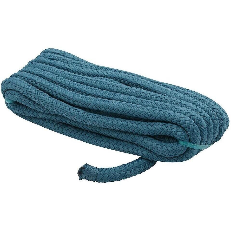 Seachoice Double-Braid Nylon Dock Line w/ Eye Splice, Pre-Shrunk, Heat Stabilized, 1/2 In. X 20 Ft., Teal Green