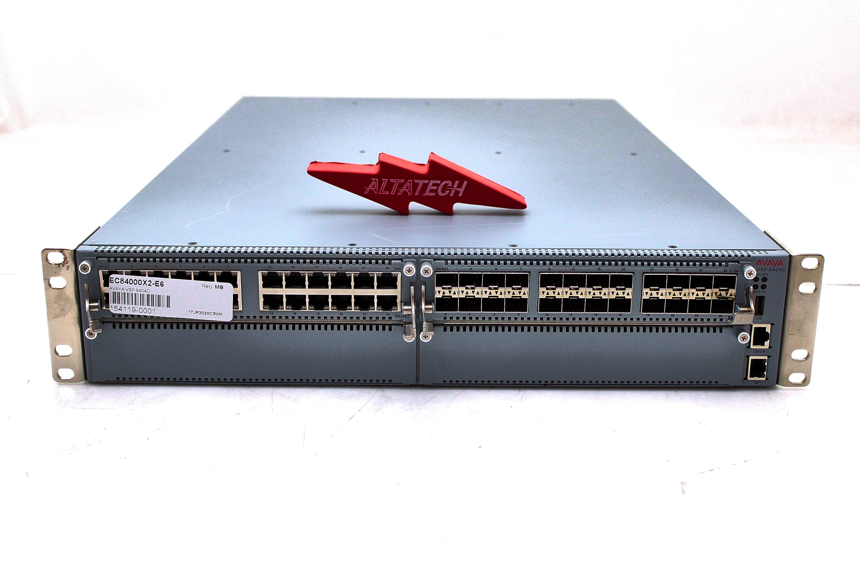 Extreme EC84000X2-E6 AVAYA VIRTUAL SERVICES PLATFORM 8404C SWITCH CHAS