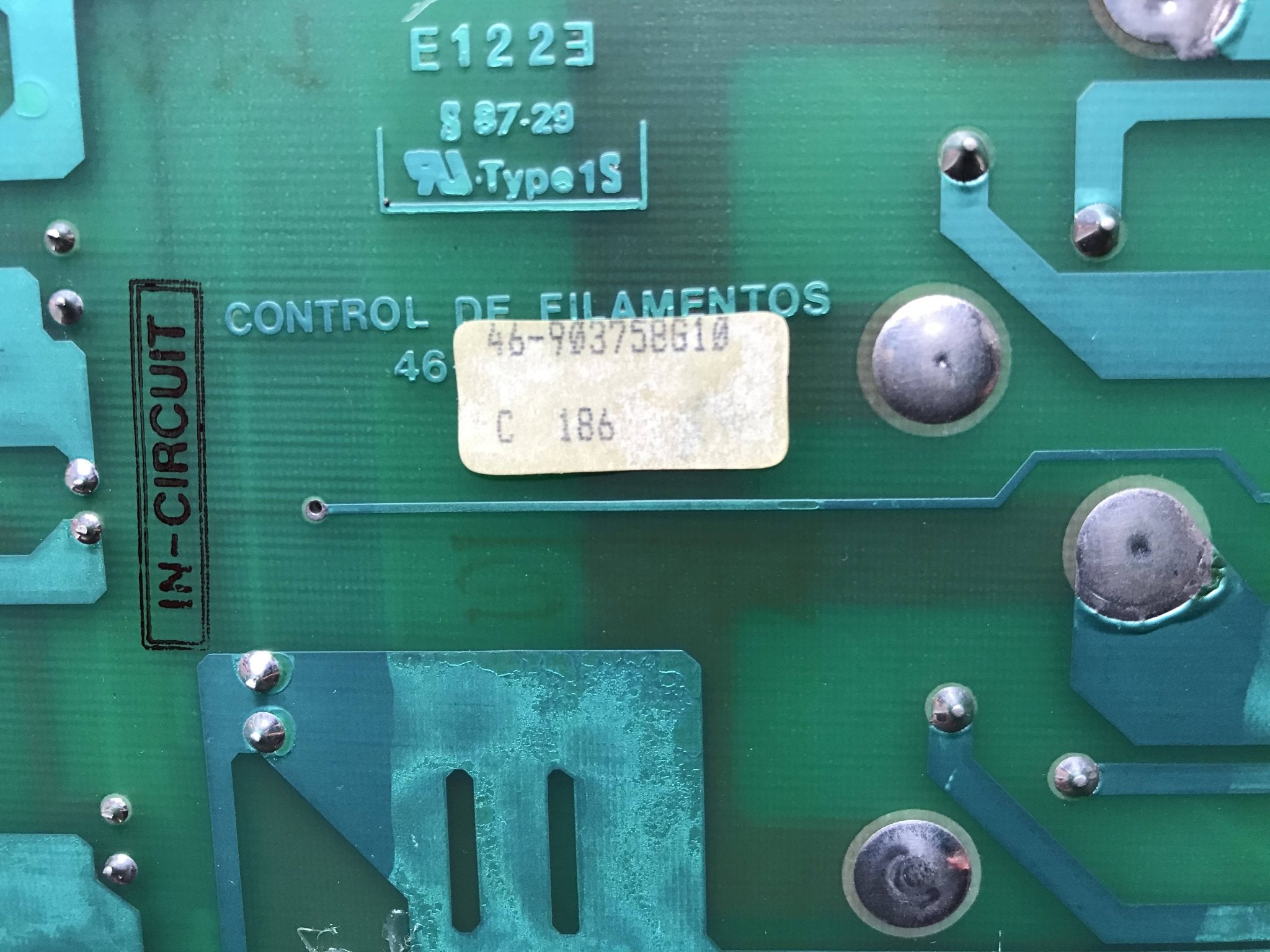 Filament Control Board (46-903758 G10 GE