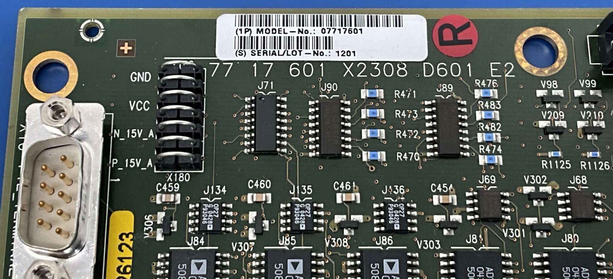 Siemens 7717601 - FIL/RAC Controller D601 Board PCB Angle View | Alo Tech Solutions