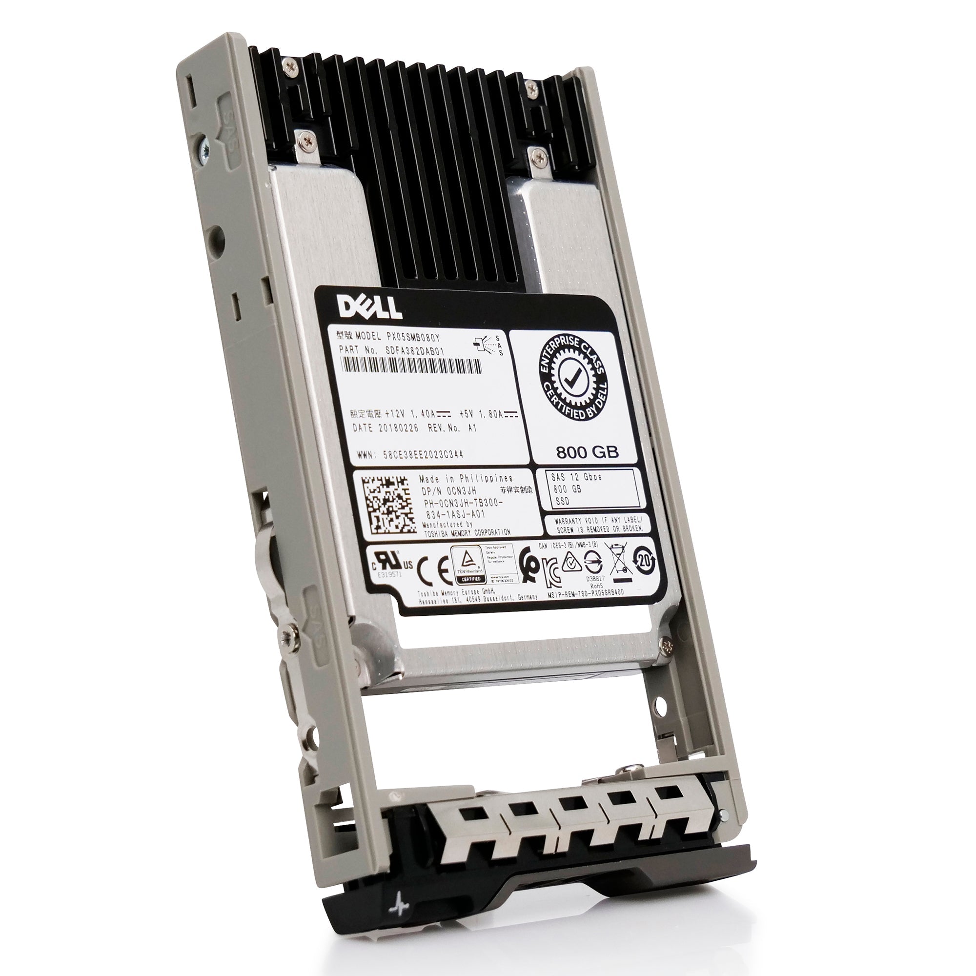 Toshiba G13 0CN3JH 800GB 10 DWPD SAS-3 12Gb/s MLC 2.5in Solid State Drive