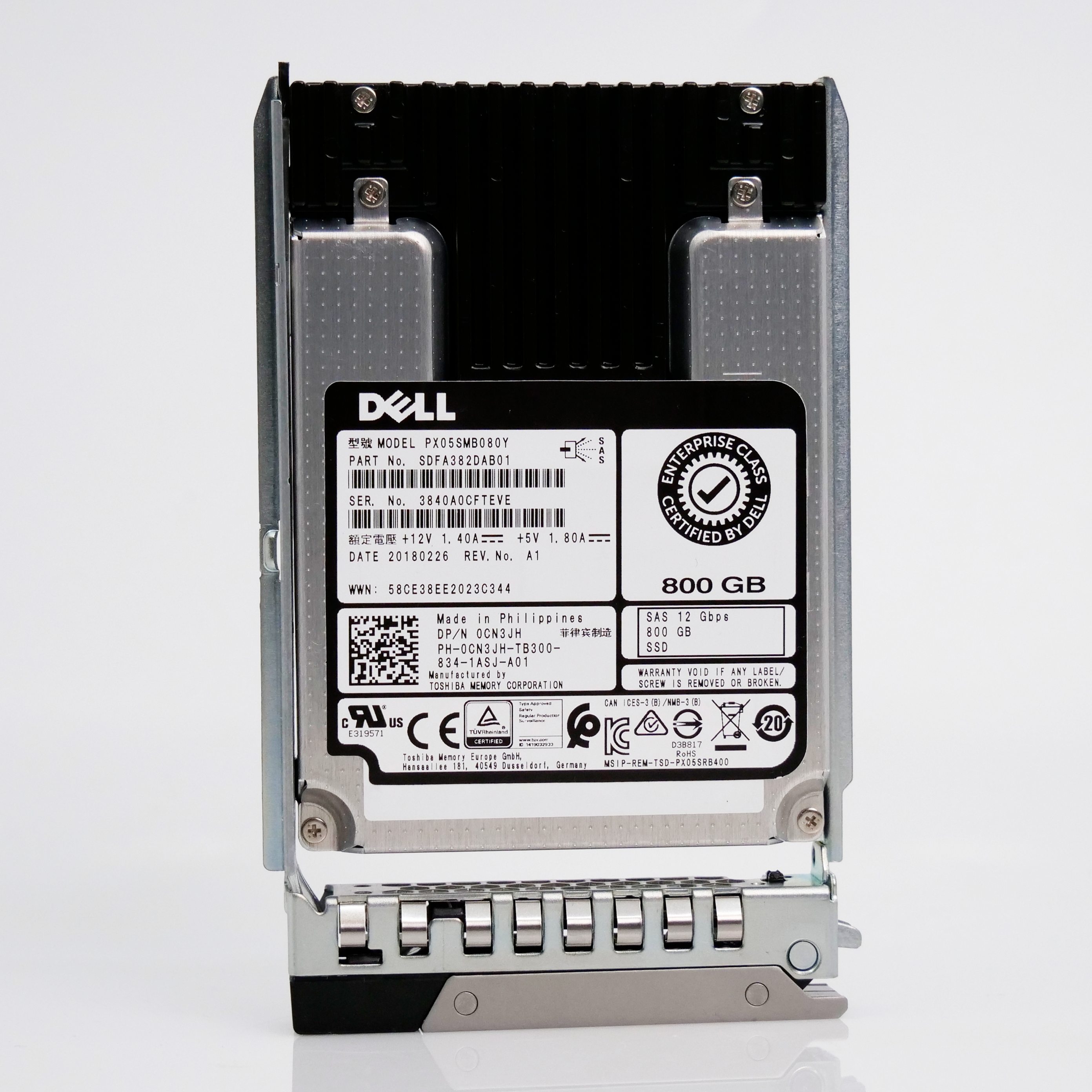 Toshiba G14 0CN3JH 800GB 10 DWPD SAS-3 12Gb/s MLC 2.5in Recertified Solid State Drive