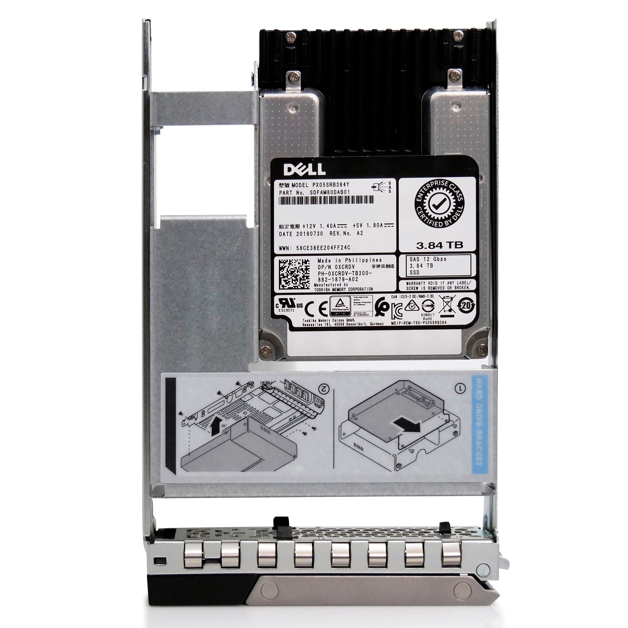 Dell G14 0XCRDV 3.84TB 1 DWPD SAS 12Gb/s MLC Hybrid 3.5in Recertified Solid State Drive