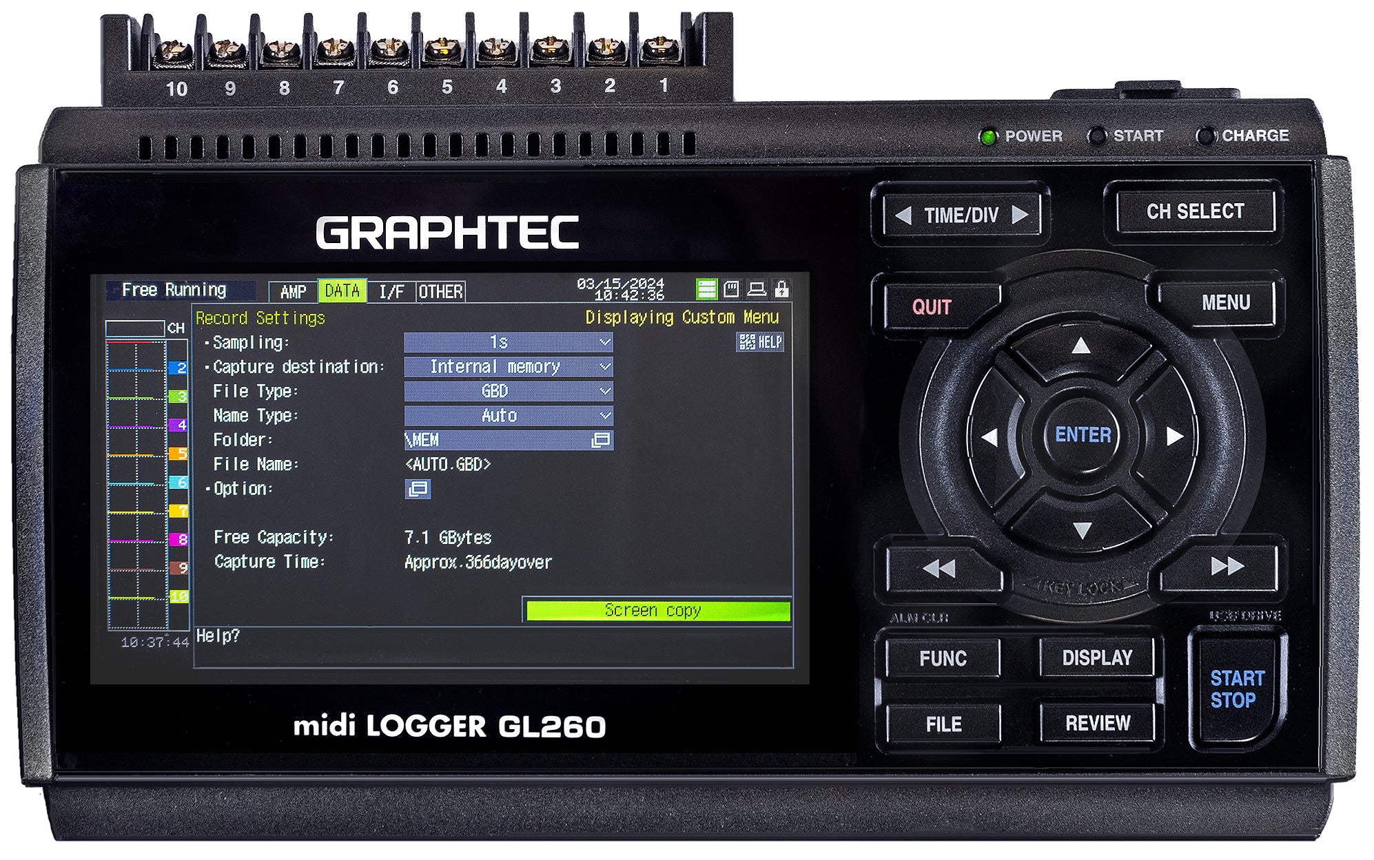 Graphtec GL260 - Data Logger 10 Channels | Alo Tech Solutions