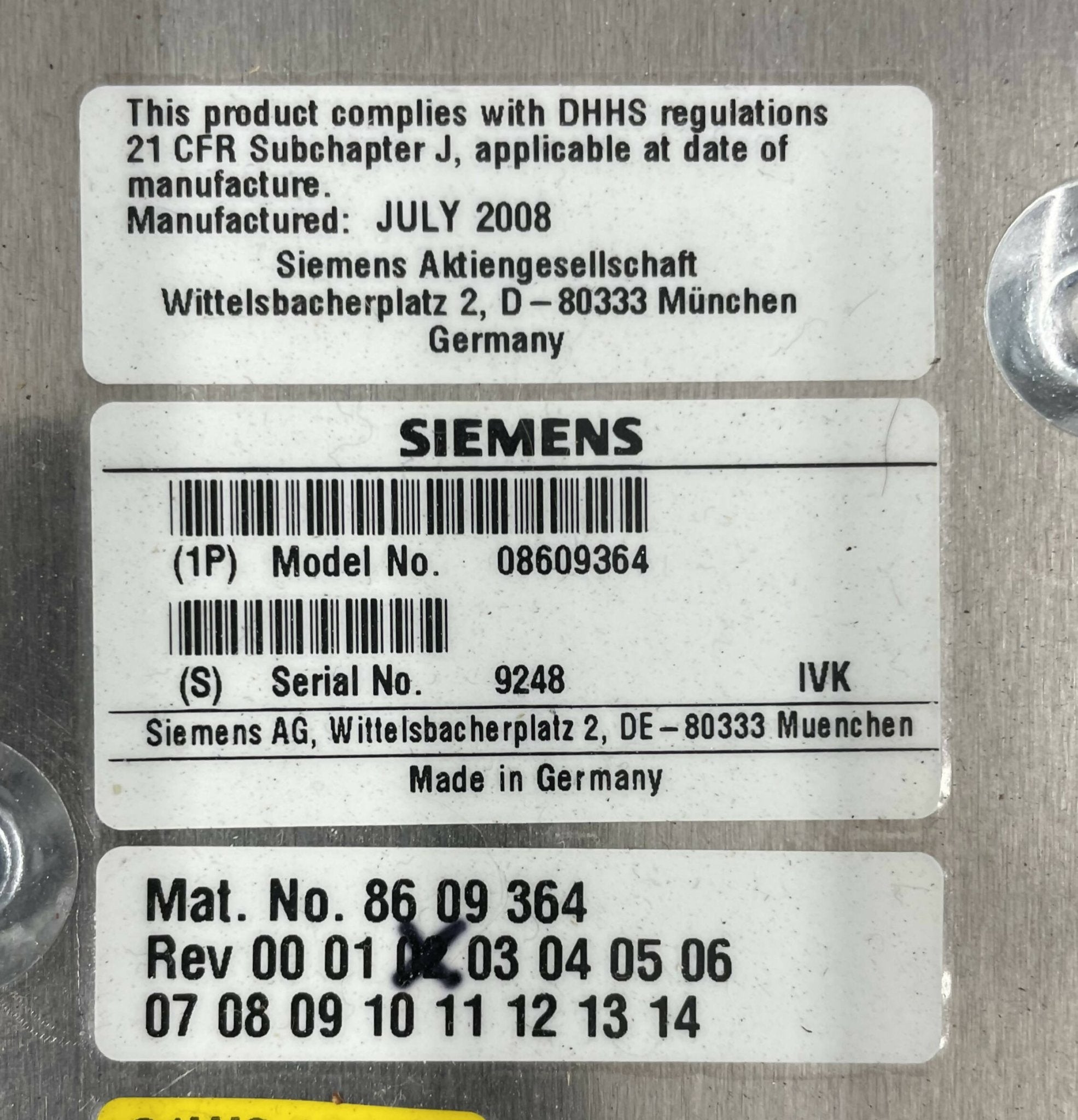 Siemens 8609364 - High Voltage Tank X-Ray Generator Rear View | Alo Tech Solutions
