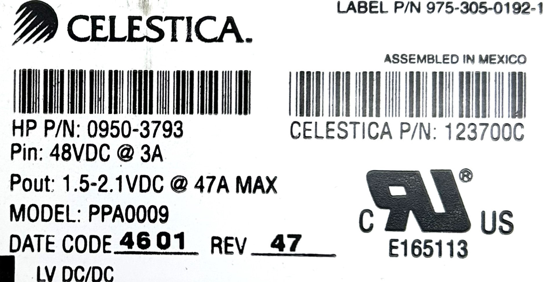 HP 0950-3793 VRM FOR CELL BOARD/A6094A