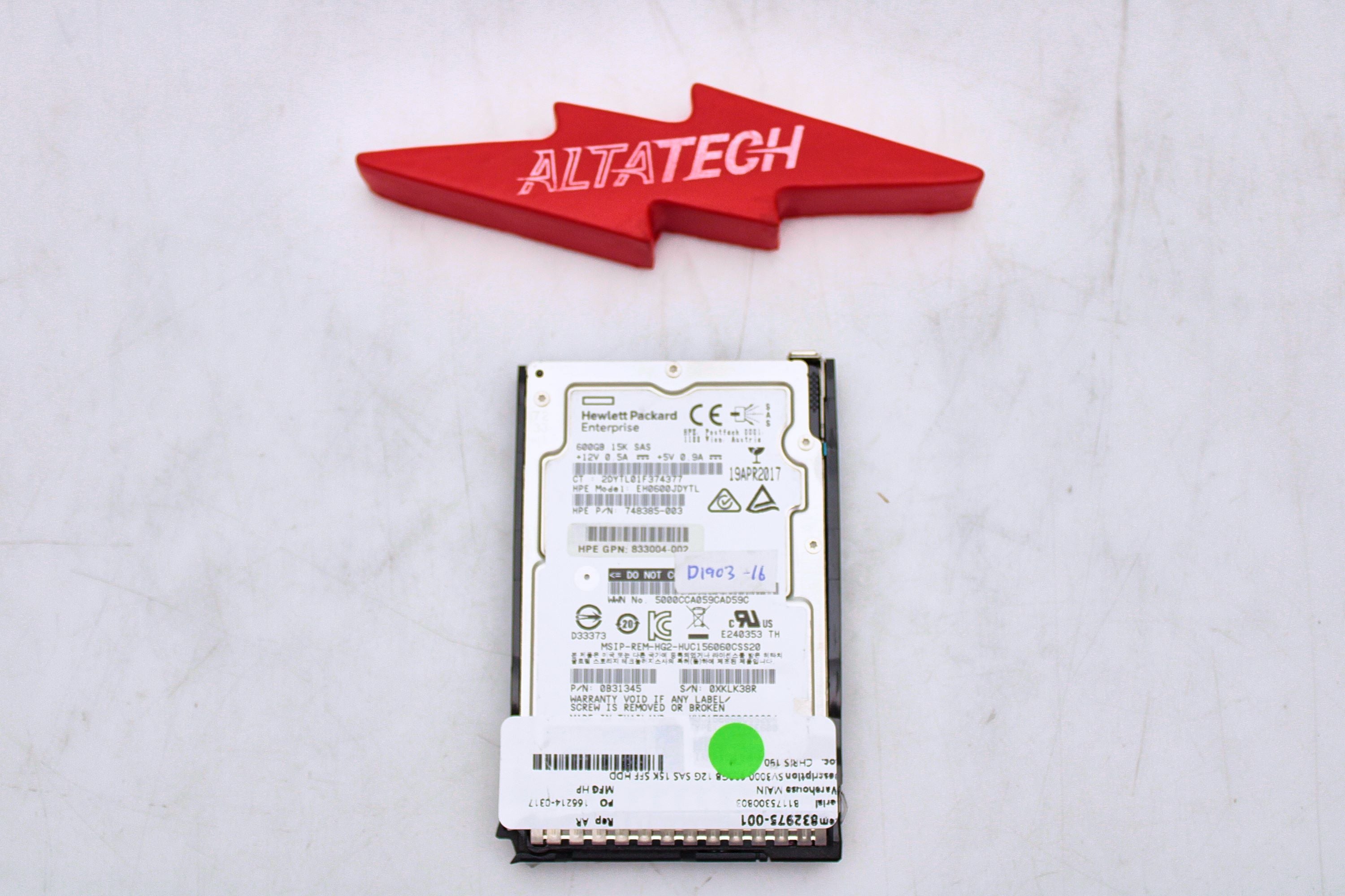 HP 832975-001 SV3000 600GB 12G SAS 15K SFF HDD
