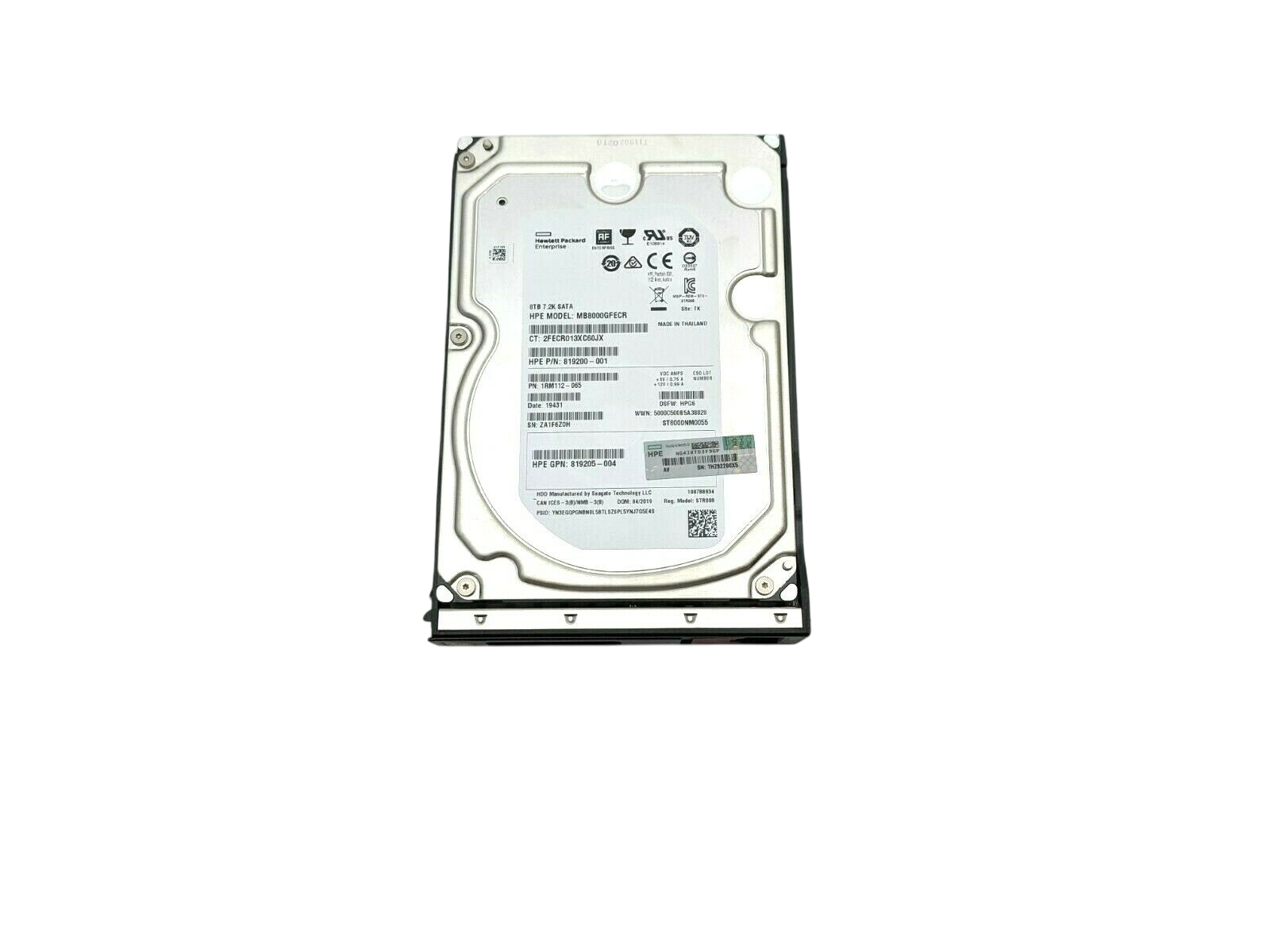 HP 834131-001 8TB 7.2K RPM 6 Gbps 3.5-inch SC SATA Hard Drive