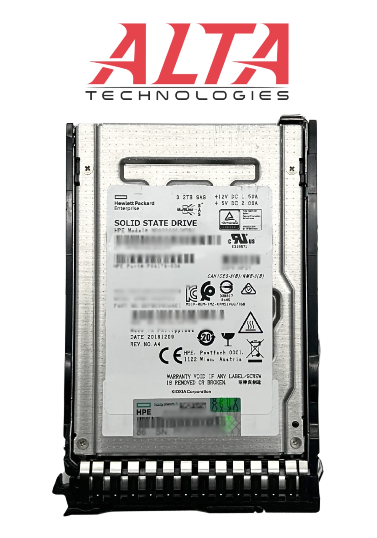 HP MO003200JWTBU 3.2TB SAS 12G MU SFF SC PM5 SSD